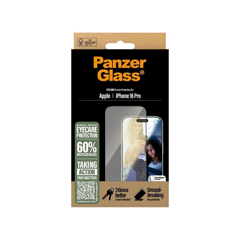 „PanzerGlass EyeCare“ ekrano apsauga „iPhone 16 Pro 6,3“ itin platus, tinkamas 2866