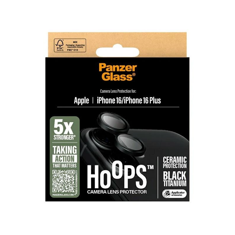 „PanzerGlass Hoops“ keraminė objektyvo apsauga iPhone 16 6,1&quot; / 16 Plus 6,7&quot; 1281