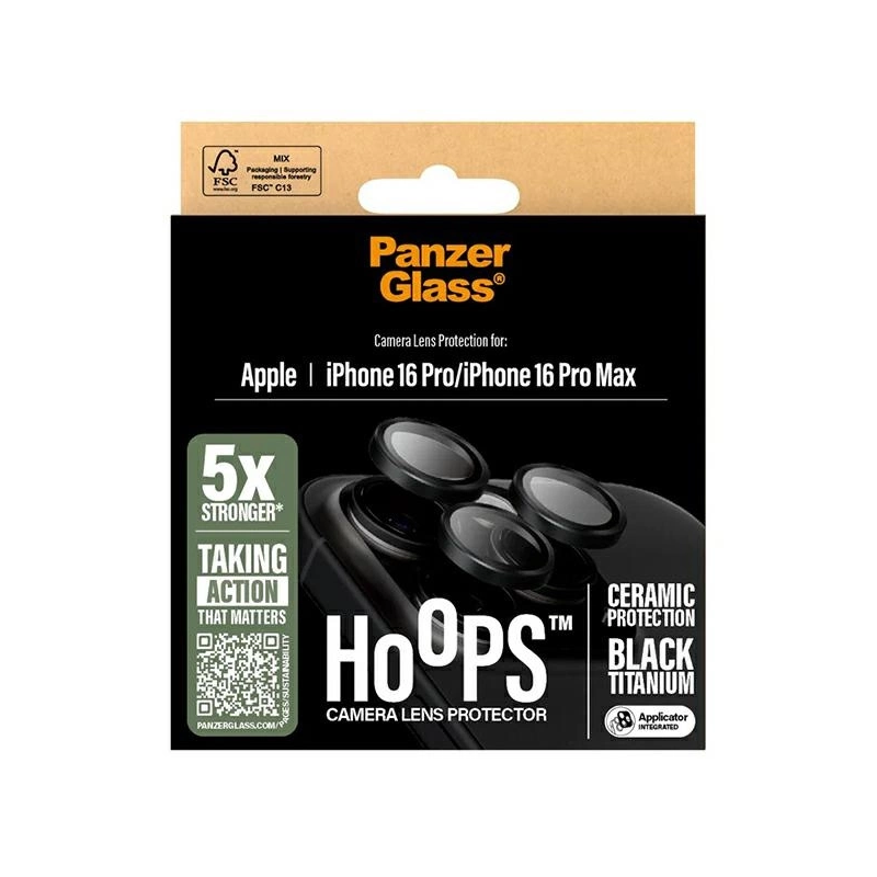 „PanzerGlass Hoops“ keraminė objektyvo apsauga iPhone 16 Pro 6,3&quot; / 16 Pro Max 6,9&quot; 1282