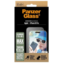 „PanzerGlass“ ekrano apsauga, aliuminio rėmelis „iPhone 16 Pro 6,3“ itin platus, tinkamas 2850