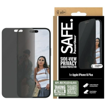 SAFE iš PanzerGlass iPhone 16 Plus 6,7 colių privatumo ekrano apsauga, ypač plati, tinka SAFEP95877