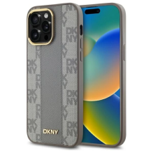 DKNY odinis languotas monofoninis dėklas „MagSafe iPhone 14 Pro Max“ – smėlio spalvos