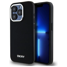 DKNY Plain Logo MagSafe iPhone 15 Pro dėklas – juodas