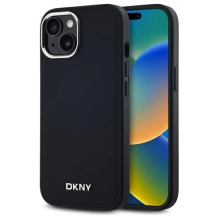 DKNY Plain Logo MagSafe iPhone 15 Plus Case - Black