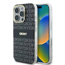 DKNY Repeat Texture Pattern With Stripe case for iPhone 16 Pro - black