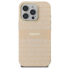 DKNY kartotinės tekstūros raštas ir juostelė „MagSafe iPhone 16 Pro“ dėklas – rožinis