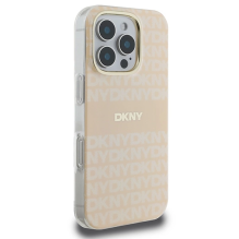 DKNY Repeat Texture Pattern &amp; Stripe MagSafe iPhone 16 Pro Case - Pink