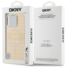 DKNY kartotinės tekstūros raštas ir juostelė „MagSafe iPhone 16 Pro“ dėklas – rožinis