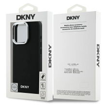 DKNY paprastas sidabrinis logotipas MagSafe iPhone 16 Pro dėklas – juodas