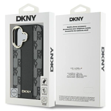 DKNY languotų raštų Magsafe iPhone 16 dėklas – juodas