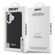 DKNY paprastas sidabrinis logotipas MagSafe iPhone 16 dėklas – juodas