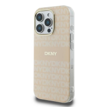 DKNY kartotinės tekstūros raštas su dryžuotu iPhone 16 Pro Max dėklu – rožinis