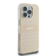 DKNY Repeat Texture Pattern With Stripe iPhone 16 Pro Max Case - Pink