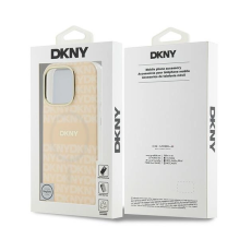 DKNY kartotinės tekstūros raštas su dryžuotu iPhone 16 Pro Max dėklu – rožinis