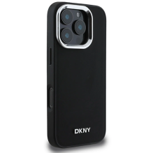 DKNY Plain Silver Logo MagSafe iPhone 16 Pro Max Case - Black