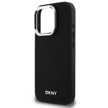 DKNY paprastas sidabrinis logotipas MagSafe iPhone 16 Pro Max dėklas – juodas