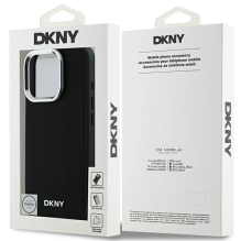 DKNY paprastas sidabrinis logotipas MagSafe iPhone 16 Pro Max dėklas – juodas