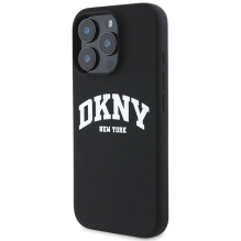 DKNY Silicone White Printed Logo MagSafe Case for iPhone 16 Pro Max - Black