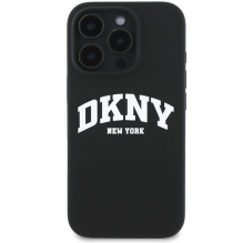 DKNY Silicone White Printed Logo MagSafe Case for iPhone 16 Pro Max - Black