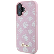 Guess Peony Script logotipas MagSafe iPhone 16 Plus dėklas – rožinis