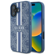 Guess 4G Printed Stripes MagSafe case for iPhone 16 - blue