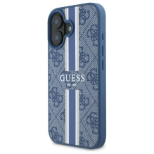 Guess 4G Printed Stripes MagSafe case for iPhone 16 - blue