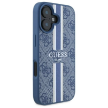 Guess 4G Printed Stripes MagSafe case for iPhone 16 - blue