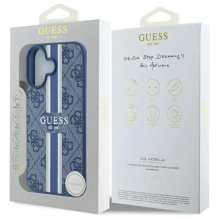 Guess 4G Printed Stripes MagSafe dėklas iPhone 16 - mėlynas