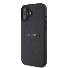 Guess Grained Gold Ring MagSafe dėklas iPhone 16 - juodas