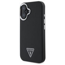 Guess Grained Triangle MagSafe dėklas iPhone 16 - juodas