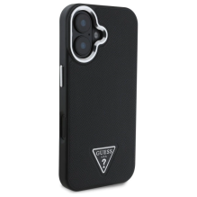 Guess Grained Triangle MagSafe dėklas iPhone 16 - juodas