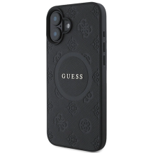 Guess Saffiano Peony Classic Logo MagSafe dėklas iPhone 16 - juodas