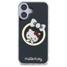 Hello Kitty IML linksmas lankas Magsafe iPhone 16 dėklas – juodas