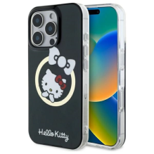 Hello Kitty IML linksmas lankas Magsafe iPhone 16 Pro Max dėklas – juodas