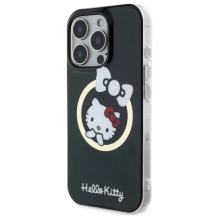 Hello Kitty IML linksmas lankas Magsafe iPhone 16 Pro Max dėklas – juodas