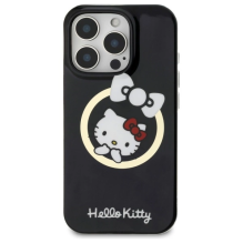 Hello Kitty IML linksmas lankas Magsafe iPhone 16 Pro Max dėklas – juodas