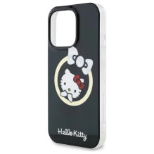 Hello Kitty IML linksmas lankas Magsafe iPhone 16 Pro Max dėklas – juodas