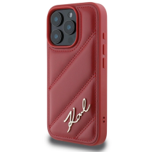 Karl Lagerfeld Quilted Signature iPhone 16 Pro Case - Red