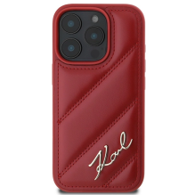 Karl Lagerfeld Quilted Signature iPhone 16 Pro Case - Red