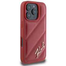 Karl Lagerfeld Quilted Signature iPhone 16 Pro Case - Red