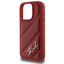 Karl Lagerfeld Quilted Signature iPhone 16 Pro Case - Red