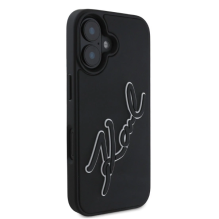 Karl Lagerfeld 3D Rubber Signature iPhone 16 Case - Black