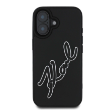 Karl Lagerfeld 3D Rubber Signature iPhone 16 Case - Black