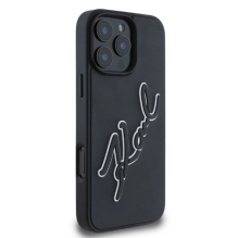 Karl Lagerfeld 3D Rubber Bicolor Signature Case for iPhone 16 Pro Max - Black