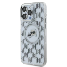 Karl Lagerfeld IML Monogram Karl &amp; Choupette Head MagSafe iPhone 15 Pro Case - Clear