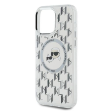 Karl Lagerfeld IML Monogram Karl &amp; Choupette Head MagSafe iPhone 15 Pro Case - Clear