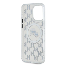 Karl Lagerfeld IML Monogram Karl &amp; Choupette Head MagSafe iPhone 15 Pro Case - Clear