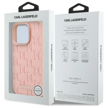 Karl Lagerfeld Hot Stamp Magsafe iPhone 16 Pro dėklas – rožinis