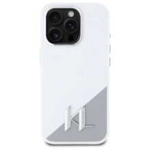 Karl Lagerfeld Silicone Initial Logo Case for iPhone 16 Pro Max - White