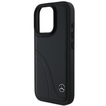 Mercedes MB Curved Stitches Leather iPhone 16 Pro Case - Black